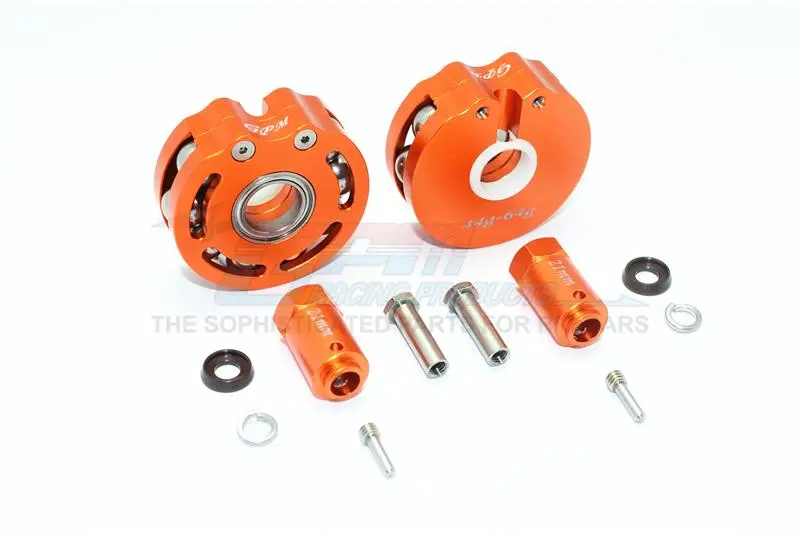 Traxxas Trx-4 Trail Defender Crawler / Trx-6 Mercedes-Benz G63 Aluminum Pendulum Wheel Knuckle Axle Weight + 21Mm Hex Adapter - 1Pr Set Orange 1