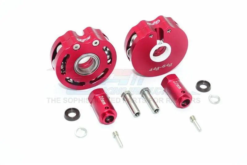 Traxxas Trx-4 Trail Defender Crawler / Trx-6 Mercedes-Benz G63 Aluminum Pendulum Wheel Knuckle Axle Weight + 21Mm Hex Adapter - 1Pr Set Red 1