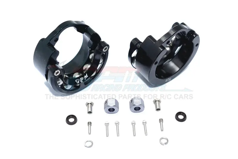 Traxxas Trx-4 Trail Defender Crawler / Trx-6 Mercedes-Benz G63 Aluminum Pendulum Wheel Knuckle Axle Weight + 9Mm Hex Adapter - 1Pr Set Black 1