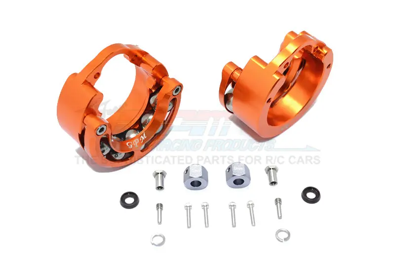 Traxxas Trx-4 Trail Defender Crawler / Trx-6 Mercedes-Benz G63 Aluminum Pendulum Wheel Knuckle Axle Weight + 9Mm Hex Adapter - 1Pr Set Orange 1