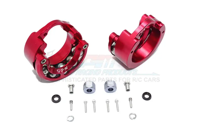 Traxxas Trx-4 Trail Defender Crawler / Trx-6 Mercedes-Benz G63 Aluminum Pendulum Wheel Knuckle Axle Weight + 9Mm Hex Adapter - 1Pr Set Red 1