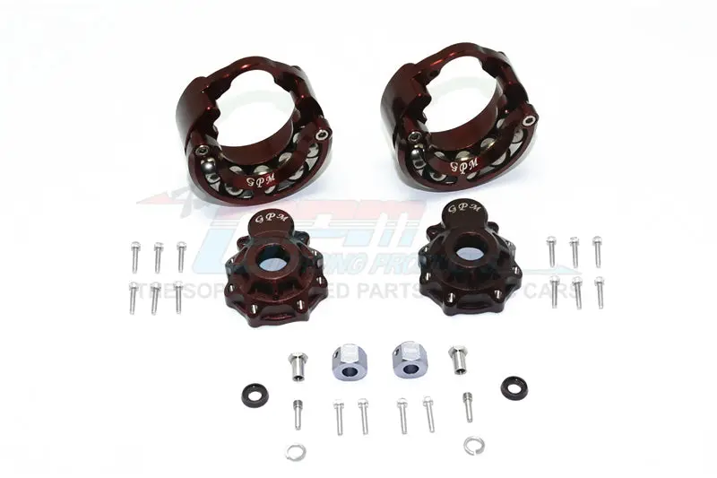 Traxxas Trx-4 Trail Defender Crawler / Trx-6 Mercedes-Benz G63 Aluminum Pendulum Wheel Knuckle Axle Weight + 9Mm Hex Adapter With Outer Portal Case - 1Pr Set Brown 1