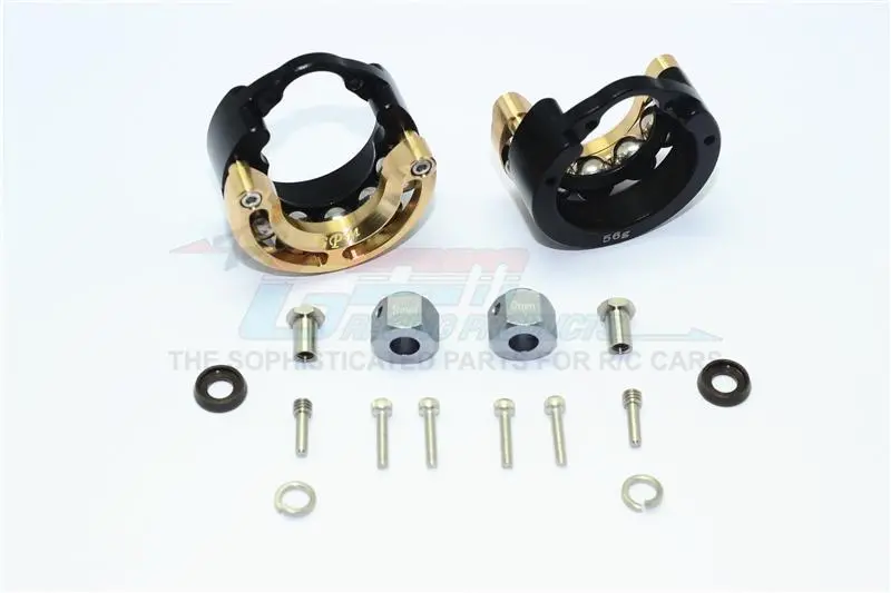 Traxxas Trx-4 Trail Defender Crawler / Trx-6 Mercedes-Benz G63 Aluminum Pendulum Wheel Knuckle Axle Weight With Brass Lid + 9Mm Hex Adapter - 1Pr Set Black 1