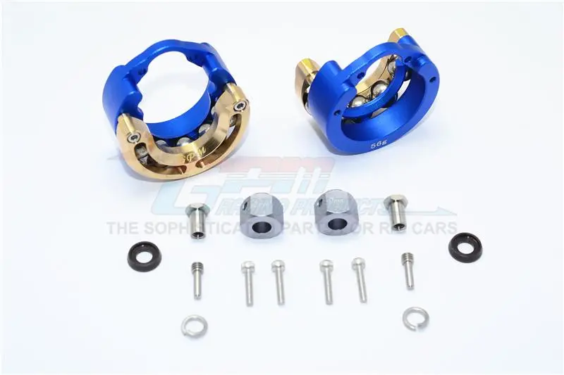 Traxxas Trx-4 Trail Defender Crawler / Trx-6 Mercedes-Benz G63 Aluminum Pendulum Wheel Knuckle Axle Weight With Brass Lid + 9Mm Hex Adapter - 1Pr Set Blue 1