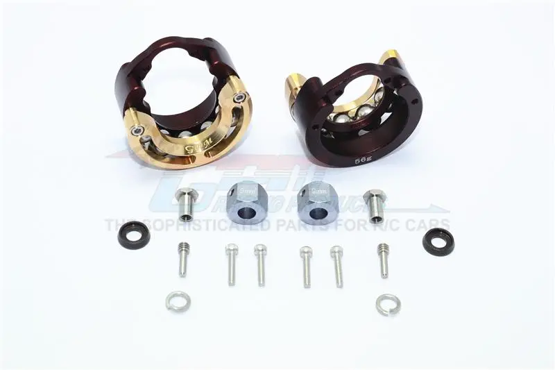 Traxxas Trx-4 Trail Defender Crawler / Trx-6 Mercedes-Benz G63 Aluminum Pendulum Wheel Knuckle Axle Weight With Brass Lid + 9Mm Hex Adapter - 1Pr Set Brown 1