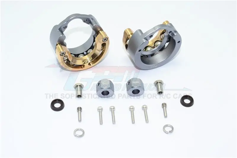 Traxxas Trx-4 Trail Defender Crawler / Trx-6 Mercedes-Benz G63 Aluminum Pendulum Wheel Knuckle Axle Weight With Brass Lid + 9Mm Hex Adapter - 1Pr Set Gray Silver 1