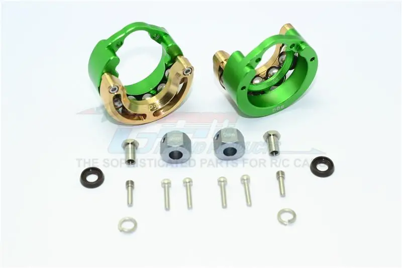 Traxxas Trx-4 Trail Defender Crawler / Trx-6 Mercedes-Benz G63 Aluminum Pendulum Wheel Knuckle Axle Weight With Brass Lid + 9Mm Hex Adapter - 1Pr Set Green 1