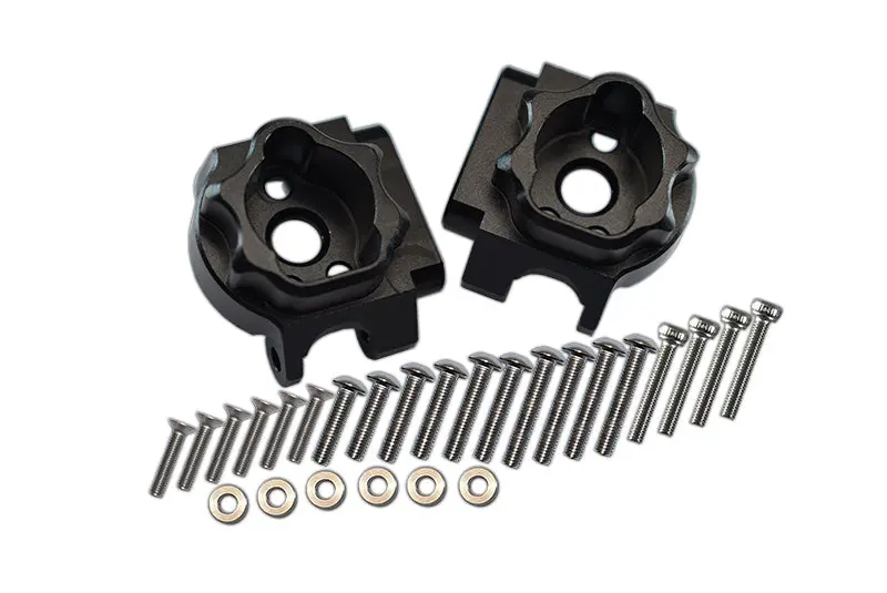 Traxxas Trx-4 Trail Defender Crawler / Trx-6 Mercedes-Benz G63 Aluminum Rear Gear Box Mounts (Multiple Positioning Holes) - 1Pr Set Black 1