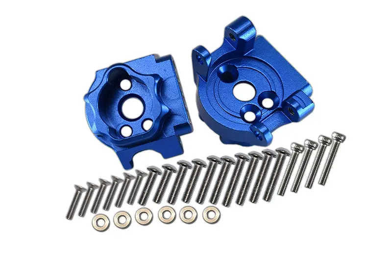 Traxxas Trx-4 Trail Defender Crawler / Trx-6 Mercedes-Benz G63 Aluminum Rear Gear Box Mounts (Multiple Positioning Holes) - 1Pr Set Blue 1