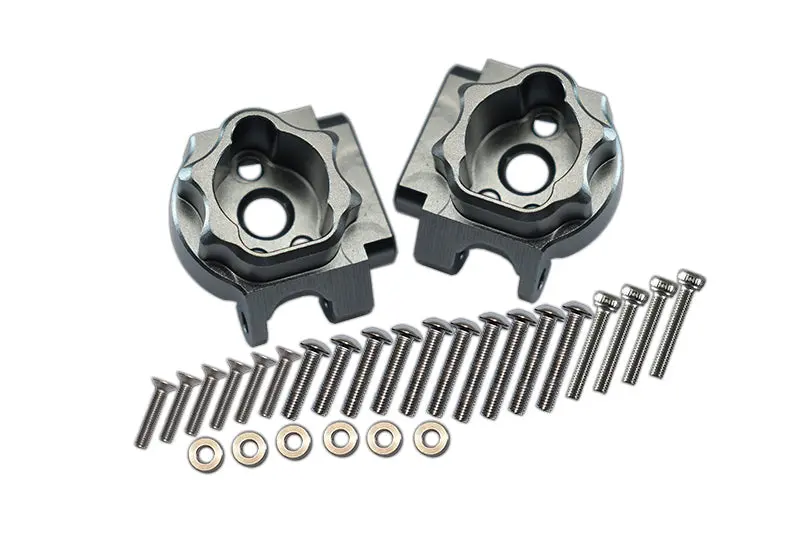Traxxas Trx-4 Trail Defender Crawler / Trx-6 Mercedes-Benz G63 Aluminum Rear Gear Box Mounts (Multiple Positioning Holes) - 1Pr Set Gray Silver 1