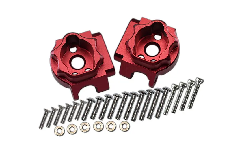 Traxxas Trx-4 Trail Defender Crawler / Trx-6 Mercedes-Benz G63 Aluminum Rear Gear Box Mounts (Multiple Positioning Holes) - 1Pr Set Red 1