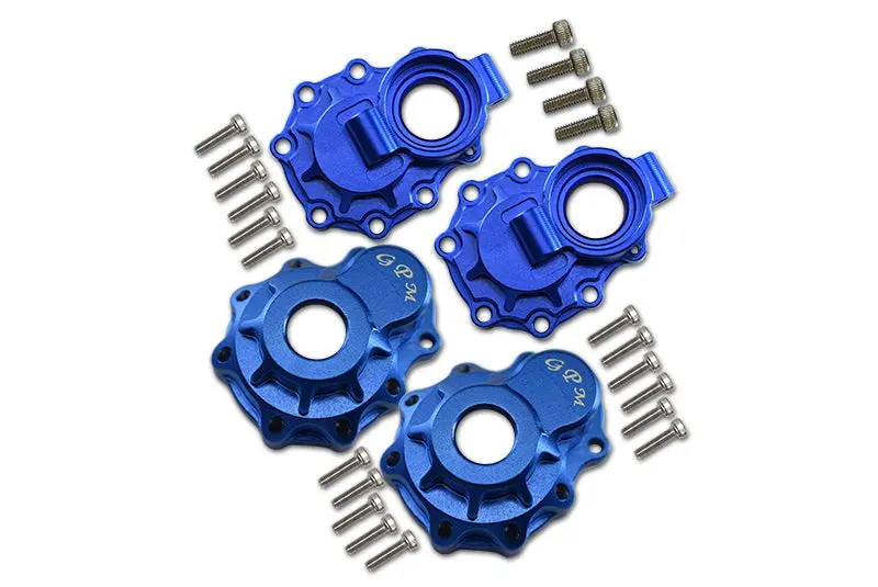 Traxxas Trx-4 Trail Defender Crawler / Trx-6 Mercedes-Benz G63 Aluminum Rear Knuckle Arm Inner Case With Outer Portal Cover - 1Pr Set Blue 1