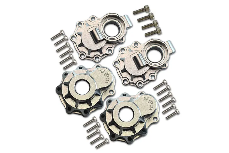 Traxxas Trx-4 Trail Defender Crawler / Trx-6 Mercedes-Benz G63 Aluminum Rear Knuckle Arm Inner Case With Outer Portal Cover - 1Pr Set Silver 1