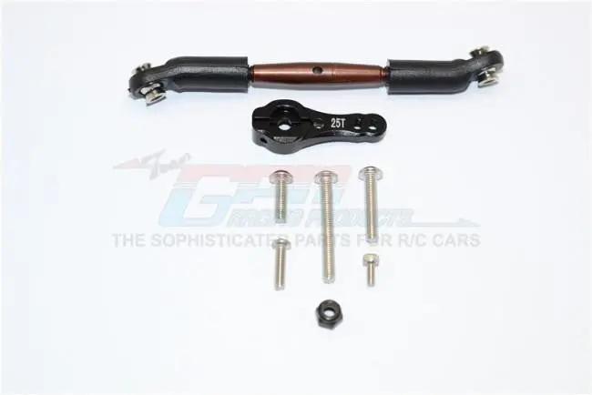Traxxas Trx-4 Trail Defender Crawler / Trx-6 Mercedes-Benz G63 Aluminum Servo Horn With Spring Steel Steering Link - 8Pcs Set Black 1