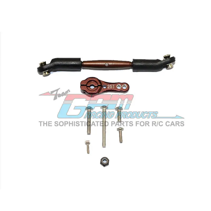 Traxxas Trx-4 Trail Defender Crawler / Trx-6 Mercedes-Benz G63 Aluminum Servo Horn With Spring Steel Steering Link - 8Pcs Set Brown 1