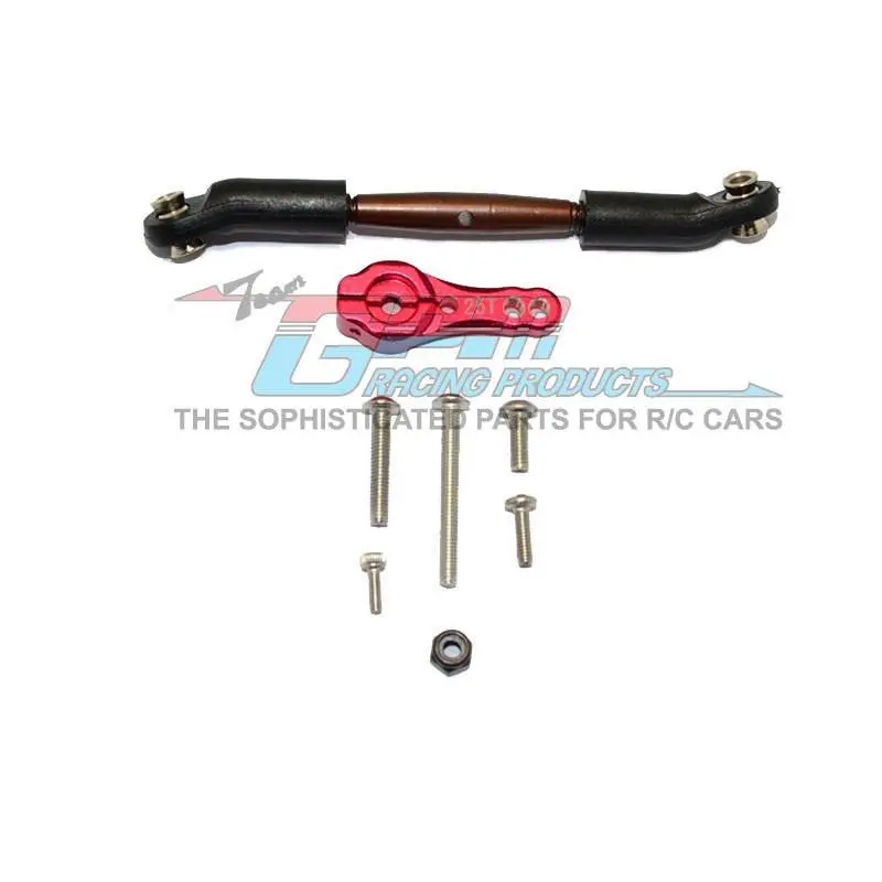 Traxxas Trx-4 Trail Defender Crawler / Trx-6 Mercedes-Benz G63 Aluminum Servo Horn With Spring Steel Steering Link - 8Pcs Set Red 1