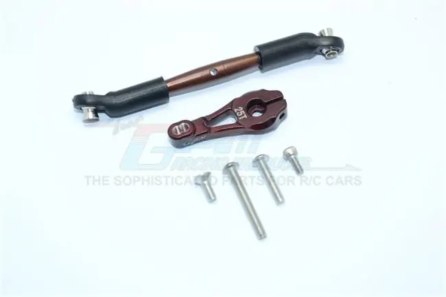 Traxxas Trx-4 Trail Defender Crawler / Trx-6 Mercedes-Benz G63 Aluminum Servo Horn With Steering Link - 8Pcs Set Brown 1