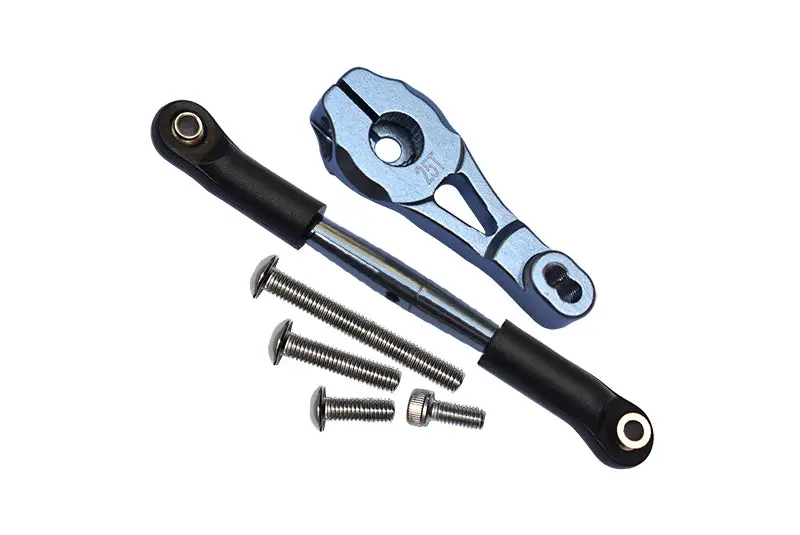 Traxxas Trx-4 Trail Defender Crawler / Trx-6 Mercedes-Benz G63 Aluminum Servo Horn With Steering Link - 8Pcs Set Gray Silver 1
