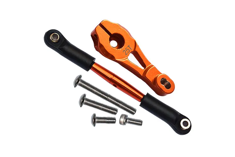 Traxxas Trx-4 Trail Defender Crawler / Trx-6 Mercedes-Benz G63 Aluminum Servo Horn With Steering Link - 8Pcs Set Orange 1