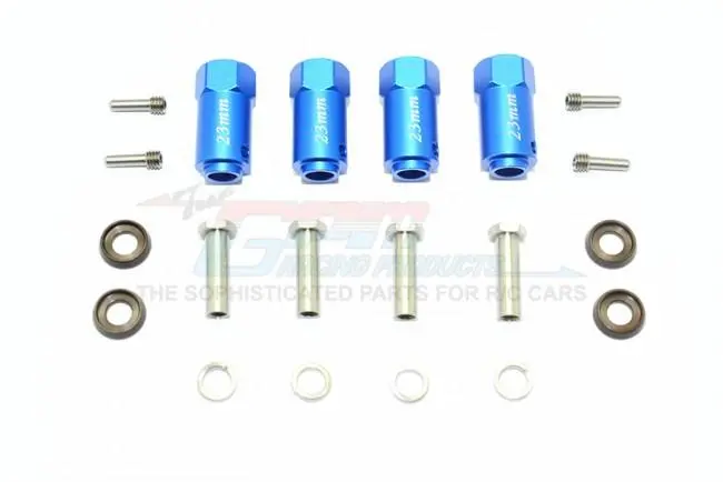 Traxxas Trx-4 Trail Defender Crawler / Trx-6 Mercedes-Benz G63 Aluminum Wheel Hex Adapters 23Mm Thick - 4Pc Set Blue 1