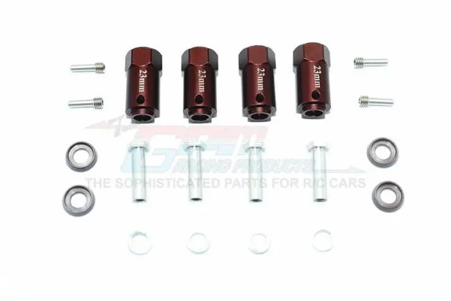 Traxxas Trx-4 Trail Defender Crawler / Trx-6 Mercedes-Benz G63 Aluminum Wheel Hex Adapters 23Mm Thick - 4Pc Set Brown 1