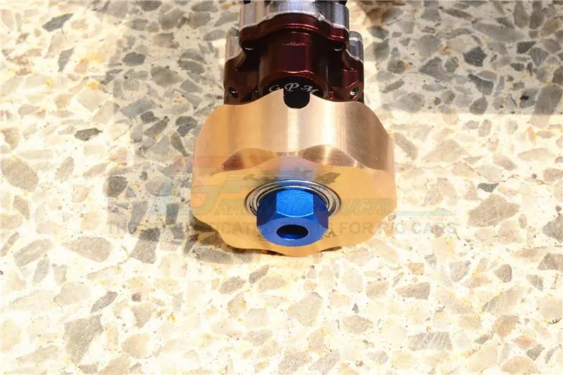 Traxxas Trx-4 Trail Defender Crawler / Trx-6 Mercedes-Benz G63 Brass Pendulum Wheel Knuckle Axle Weight + 21Mm Hex Adapter - 1Pr Set Original Color 2