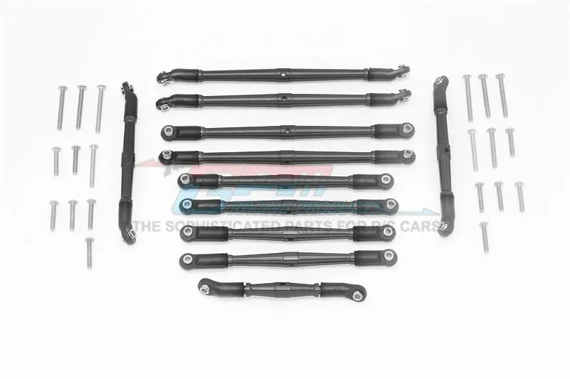 Traxxas Trx-6 Mercedes-Benz G63 (88096-4) Aluminum Adjustable Upper & Lower Suspension Links - 11Pc Set Black 1