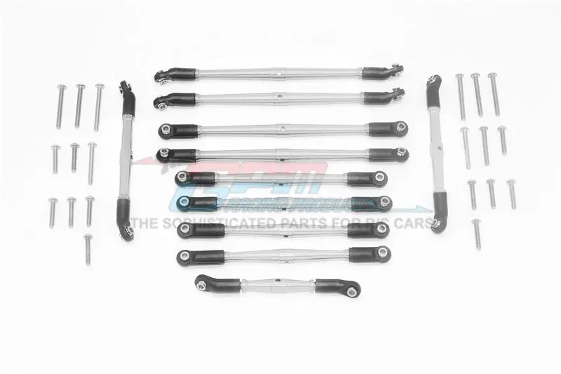 Traxxas Trx-6 Mercedes-Benz G63 (88096-4) Aluminum Adjustable Upper & Lower Suspension Links - 11Pc Set Silver 1