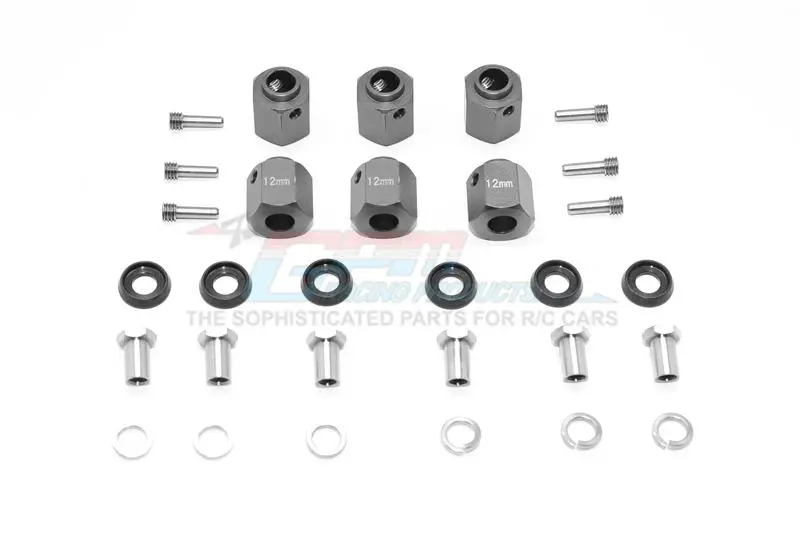 Traxxas Trx-6 Mercedes-Benz G63 (88096-4) Aluminum Hex Adapters 12Mm Thick - 30Pc Set Gray Silver 1