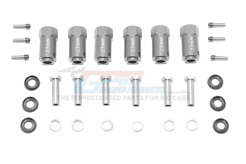 Traxxas Trx-6 Mercedes-Benz G63 (88096-4) Aluminum Hex Adapters 23Mm Thick - 30Pc Set Gray Silver 1