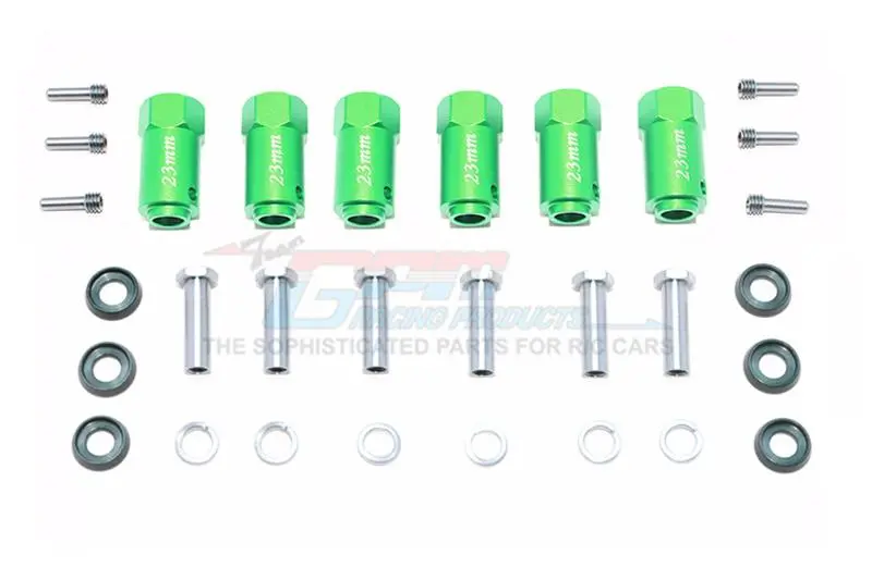 Traxxas Trx-6 Mercedes-Benz G63 (88096-4) Aluminum Hex Adapters 23Mm Thick - 30Pc Set Green 1