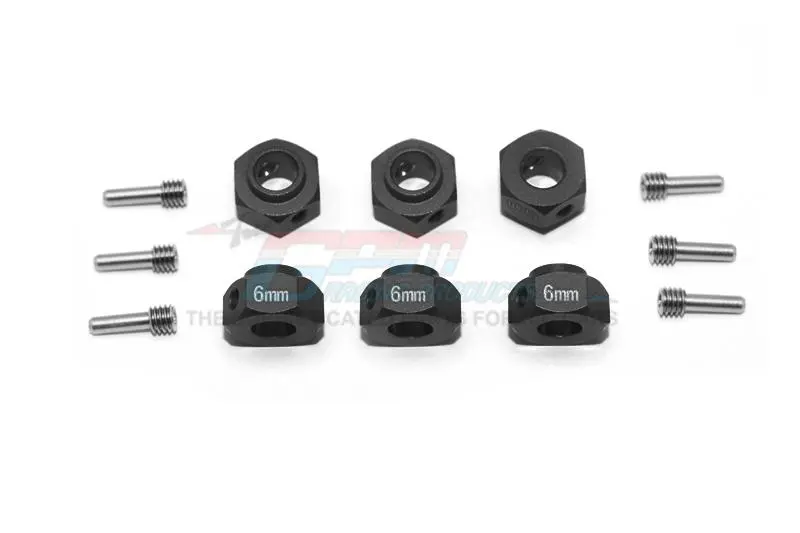 Traxxas Trx-6 Mercedes-Benz G63 (88096-4) Aluminum Hex Adapters 6Mm Thick - 12Pc Set Black 1