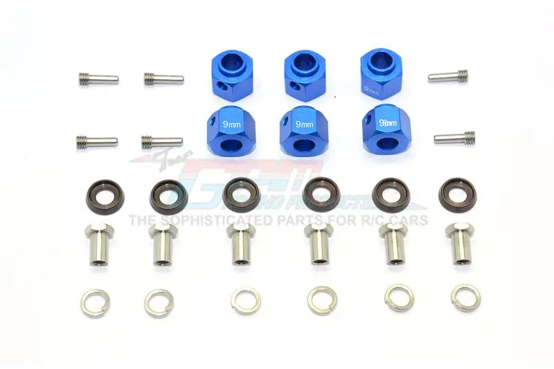 Traxxas Trx-6 Mercedes-Benz G63 (88096-4) Aluminum Hex Adapters 9Mm Thick - 30Pc Set Blue 1