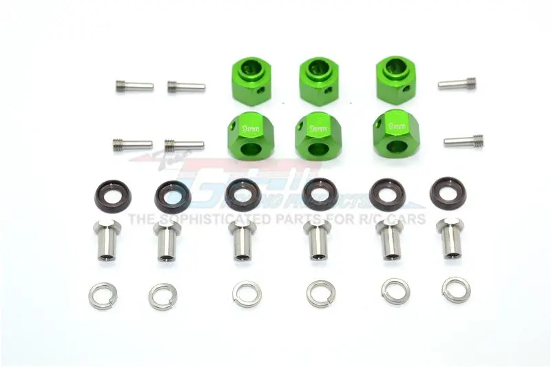Traxxas Trx-6 Mercedes-Benz G63 (88096-4) Aluminum Hex Adapters 9Mm Thick - 30Pc Set Green 1