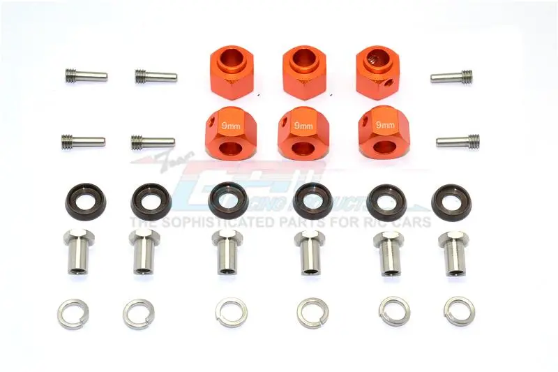 Traxxas Trx-6 Mercedes-Benz G63 (88096-4) Aluminum Hex Adapters 9Mm Thick - 30Pc Set Orange 1