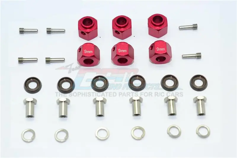 Traxxas Trx-6 Mercedes-Benz G63 (88096-4) Aluminum Hex Adapters 9Mm Thick - 30Pc Set Red 1