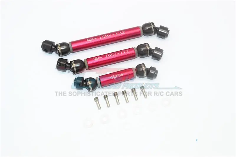 Traxxas Trx-6 Mercedes-Benz G63 (88096-4) Steel+Aluminium Front + Center + Rear Cvd Drive Shaft - 3Pc Set Red 1