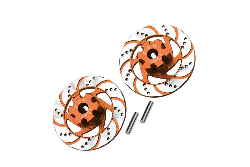 Traxxas Unlimited Desert Racer 4X4 (#85076-4) Aluminum +3Mm Hex With Brake Disk With Silver Lining - 1Pr Set Orange 1