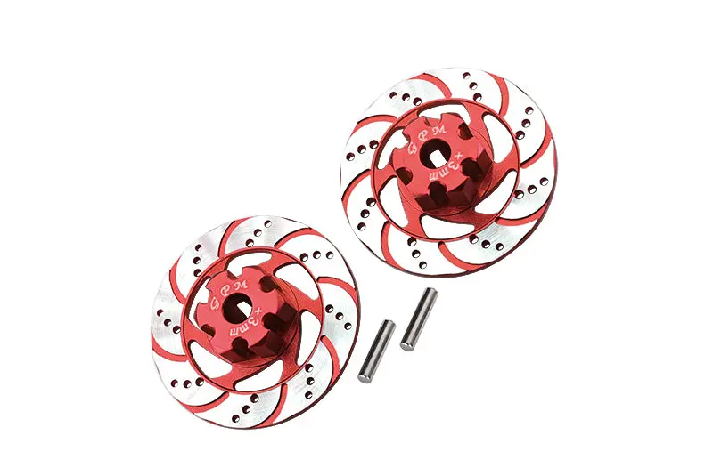 Traxxas Unlimited Desert Racer 4X4 (#85076-4) Aluminum +3Mm Hex With Brake Disk With Silver Lining - 1Pr Set Red 1