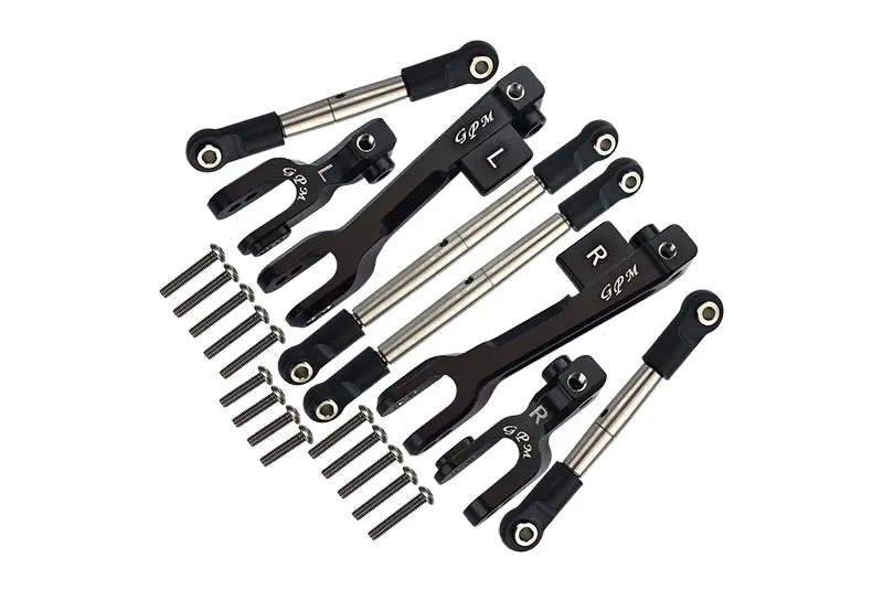 Traxxas Unlimited Desert Racer 4X4 (#85076-4) Aluminum Front & Rear Sway Bar & Stainless Steel Linkage - 8Pc Set Black 1