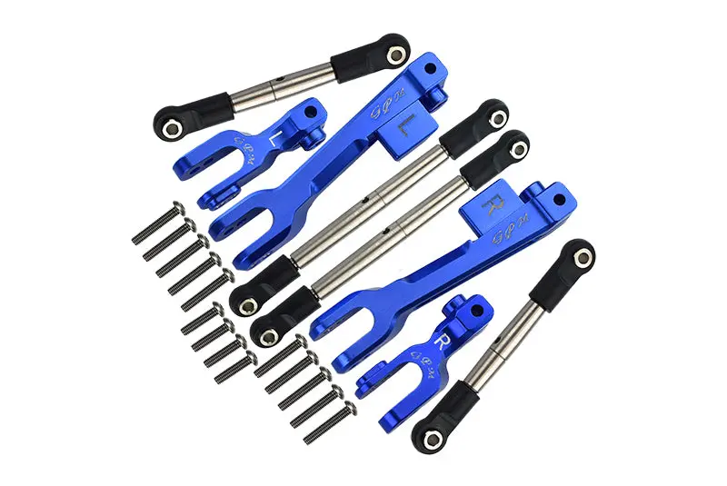 Traxxas Unlimited Desert Racer 4X4 (#85076-4) Aluminum Front & Rear Sway Bar & Stainless Steel Linkage - 8Pc Set Blue 1