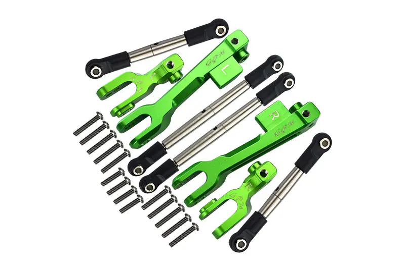 Traxxas Unlimited Desert Racer 4X4 (#85076-4) Aluminum Front & Rear Sway Bar & Stainless Steel Linkage - 8Pc Set Green 1