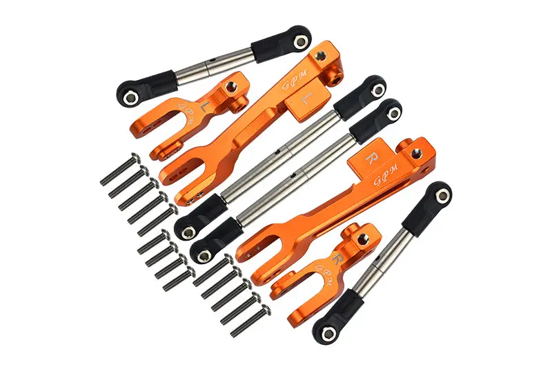 Traxxas Unlimited Desert Racer 4X4 (#85076-4) Aluminum Front & Rear Sway Bar & Stainless Steel Linkage - 8Pc Set Orange 1
