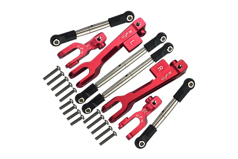 Traxxas Unlimited Desert Racer 4X4 (#85076-4) Aluminum Front & Rear Sway Bar & Stainless Steel Linkage - 8Pc Set Red 1