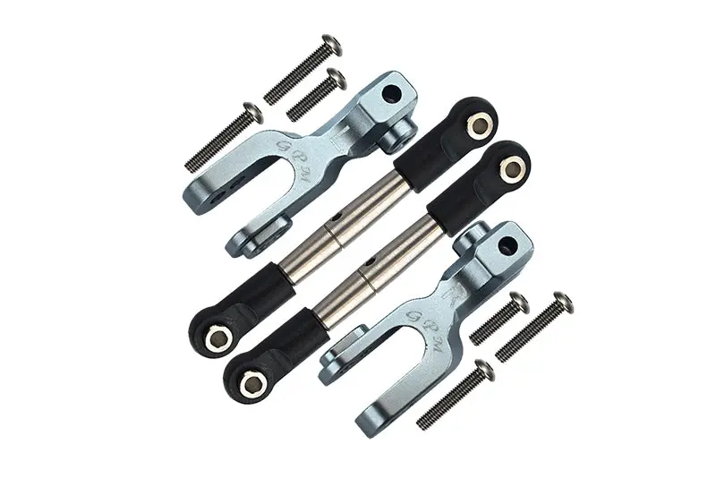 Traxxas Unlimited Desert Racer 4X4 (#85076-4) Aluminum Front Sway Bar & Stainless Steel Linkage - 4Pc Set Gray Silver 1