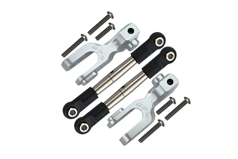 Traxxas Unlimited Desert Racer 4X4 (#85076-4) Aluminum Front Sway Bar & Stainless Steel Linkage - 4Pc Set Silver 1
