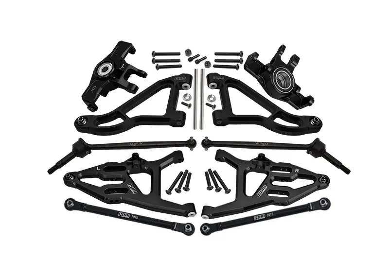 Traxxas Unlimited Desert Racer 4X4 (#85076-4) Aluminum Front Upper & Lower Arms + Knuckle Arms + Harden Steel Cvd Drive Shaft + Sst Turnbuckles - 36Pc Set Black 1