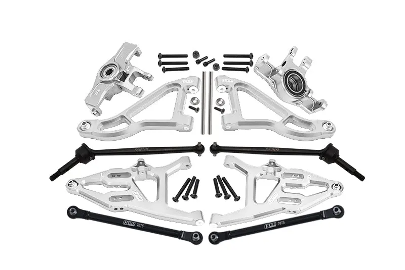 Traxxas Unlimited Desert Racer 4X4 (#85076-4) Aluminum Front Upper & Lower Arms + Knuckle Arms + Harden Steel Cvd Drive Shaft + Sst Turnbuckles - 36Pc Set Silver 1
