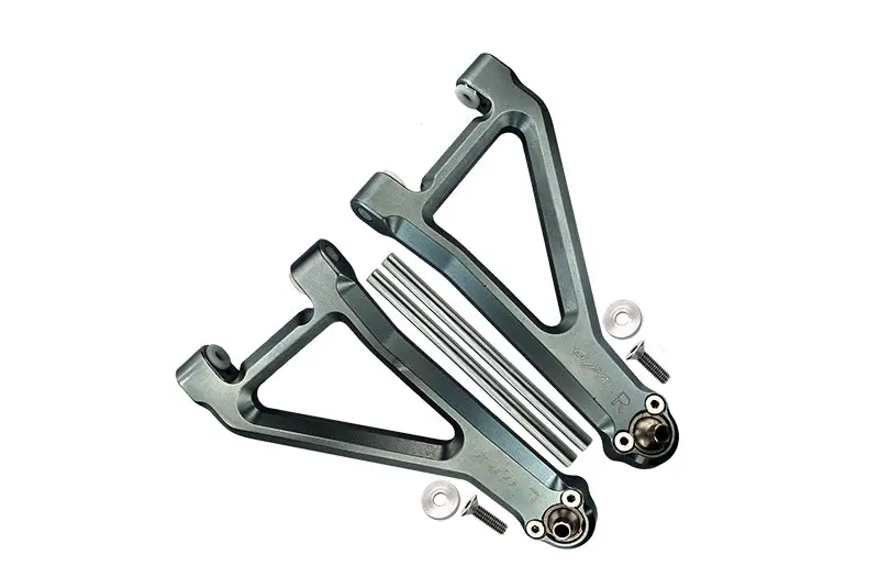 Traxxas Unlimited Desert Racer 4X4 (#85076-4) Aluminum Front Upper Suspension Arm - 8Pc Set Gray Silver 1