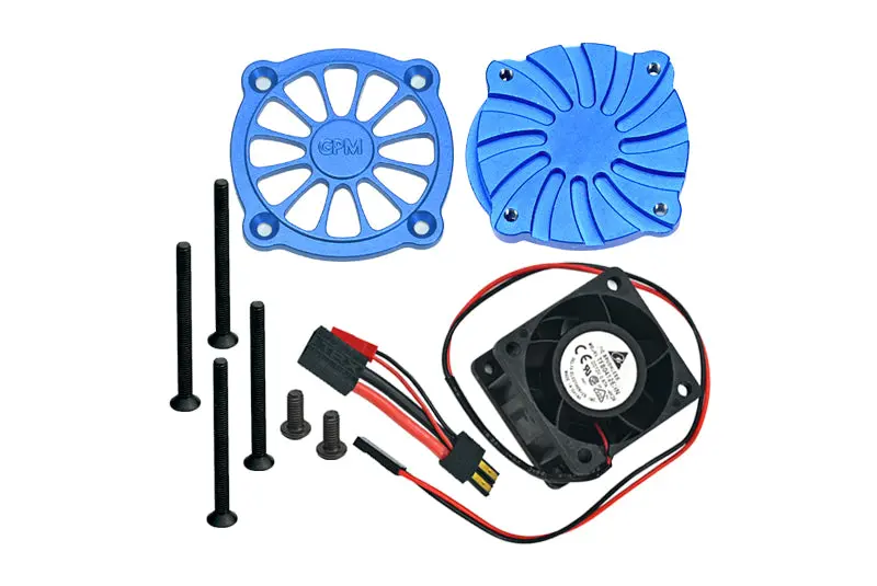 Traxxas Unlimited Desert Racer 4X4 (#85076-4) Aluminum Motor Heatsink With Cooling Fan - 1 Set Blue 1